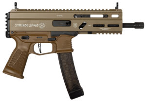 Grand Power 197892004770 SP9A3 Stribog 9mm Luger 30+1 8" Black Threaded Barrel, M-LOK Handguard, Flat Dark Earth Aluminum Picatinny Rail Receiver, Rear Picatinny Rail, FDE Polymer Grips