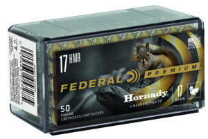 Federal P771 Premium Varmint & Predator 17HMR 17gr Hornady V-Max 50 Per Box/60 Case