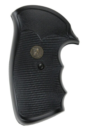 Pachmayr 03266 Gripper Grip Checkered Black Rubber with Finger Grooves for S&W K/L Frame with Round Butt