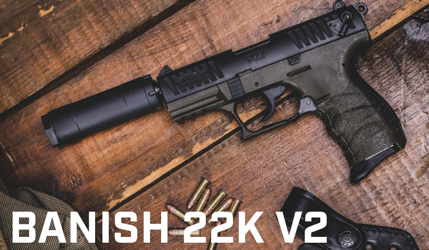 Banish 22k V2 - 22 Cal Suppressor - Titanium Construction - 1/2x28 Direct Thread